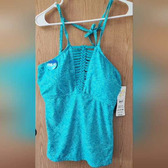 Catalina Women's Swim Top in Turquoise - Picture 1 of 3